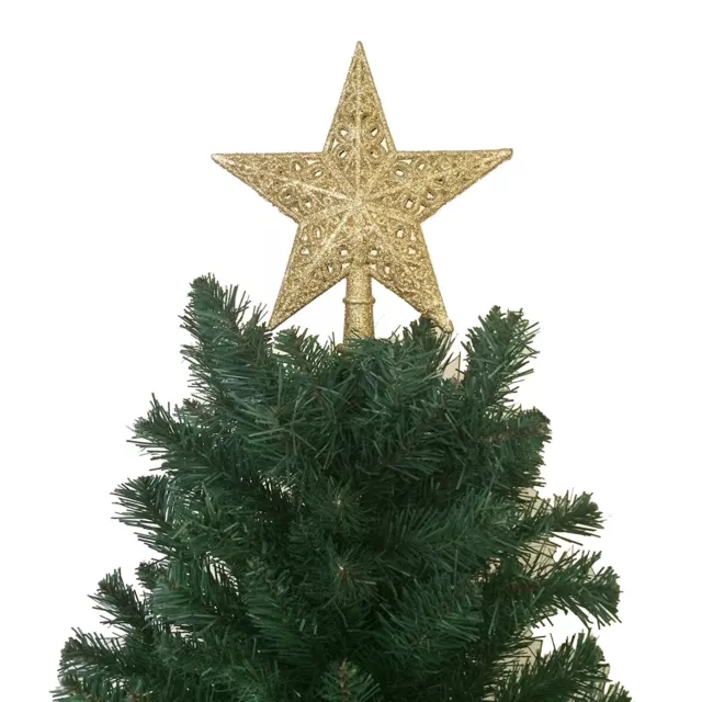 8.3" H Star Tree Topper Glitter Christmas Decoration, Gold, Silver, Red, Blue 2