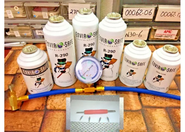 Envirosafe Modern Organic Refrigerant, R290, Complete D.I.Y. Pro-Recharge Kit