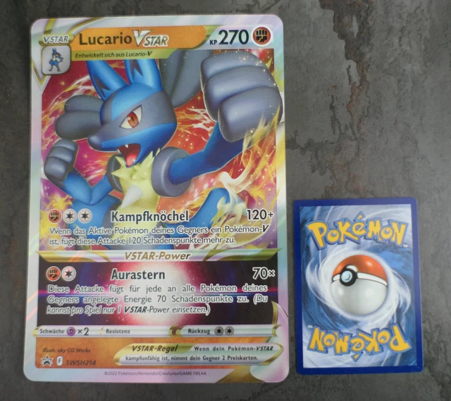 XXL POKEMON KARTE Lucario VStar Oversize Jumbo A5 Glitzer Promo SWSH214
