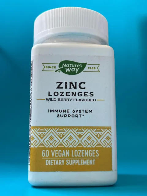 NATURES WAY Zinc Lozenges 60 vegan Lozenges, #M5
