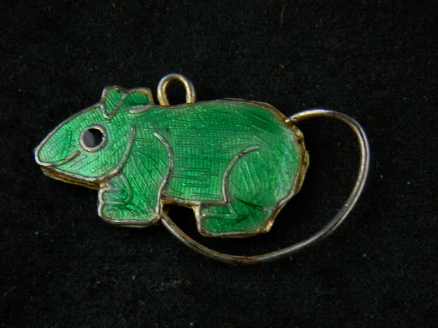 Good Quality Chinese Brass Inlay Cloisonne *Mouse* Pendant QQ025