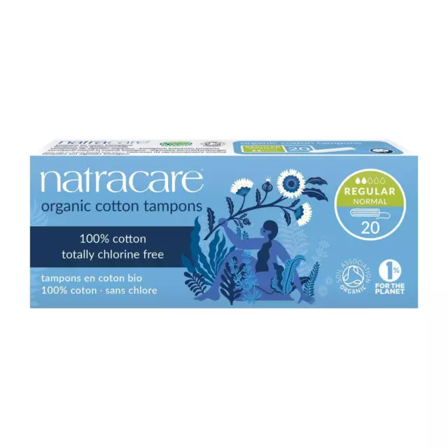 Tampons biologiques non applicateurs Natracare réguliers 20 par paquet