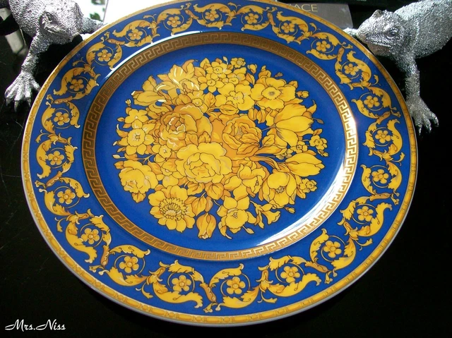 Rosenthal Versace Floralia Blue Teller 22 cm 25 Jahre Versace **NEUWARE & OVP** 4