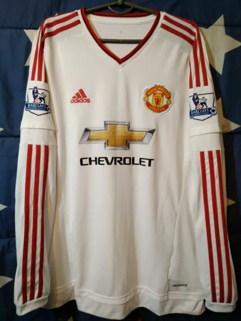 Size L Manchester United 2015-2016 Away Football Long Sleeve Shirt Jersey