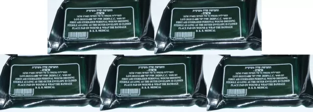 LOT 5 IDF Israeli Army Field Trauma Bandage Dressing Emergency IFAK Vacuum Seal