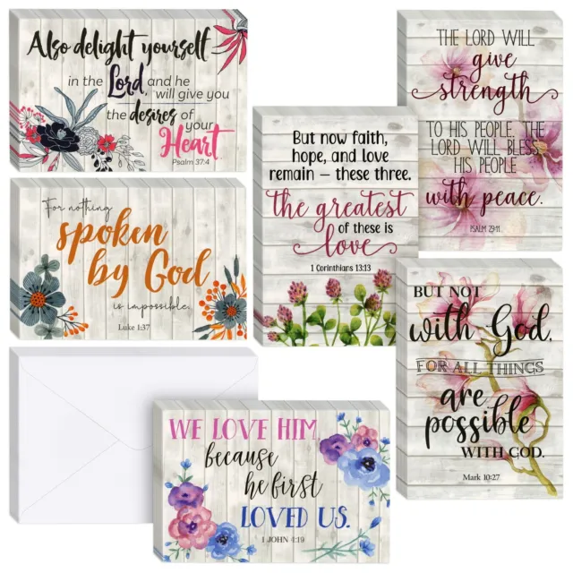 60 Pack Christian Inspirational Greeting Cards with Envelopes for Easter, 4x6 In