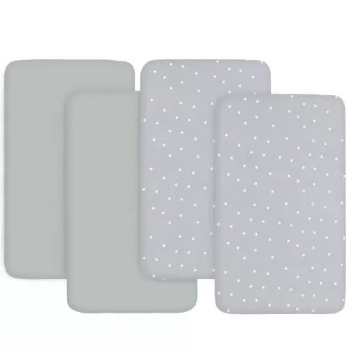 Crib Sheets for Boys Girls 4 Pack Fitted Baby Crib Sheet Neutral 52" x 28" fo...