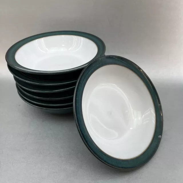 ONE Denby Greenwich Green Stoneware 7” Rimmed Soup Cereal Bowl England