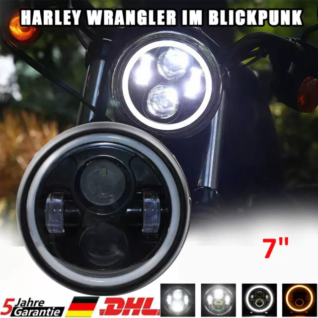 7  Zoll - 178 mm LED Scheinwerfer rund zugelassen mit E-Nummer