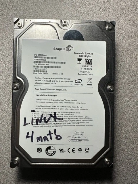 Seagate Barracuda 1TB 7200 RPM 3.5" SATA III Internal Hard Drive (ST3100033AS). Seagate Barracuda 1TB 7200 RPM 3.5" SATA III Internal Hard Drive (ST3100033AS).