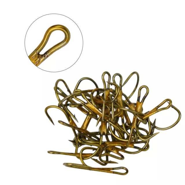 BARBED FISHING HOOKS Crank Double Hook Gold High Carbon Steel Lure High  Quality $19.31 - PicClick AU