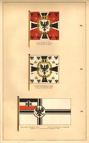 PRUSSIAN/NORTH GERMAN CONFEDERATION FLAGS. Royal/Princes Standard. Ensign 1873