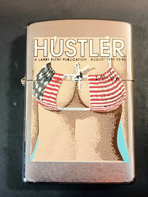 Vintage Zippo HUSTLER American Flag Bikini Lighter UNFIRED New In Box Made in US