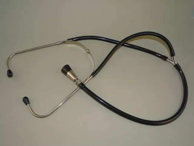 Vintage Doctor Tool Stethoscope - Black Tubes & Vertical Top, Rare Design