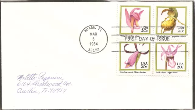 US Scott # 2079a Orchids FDC . No Cachet.