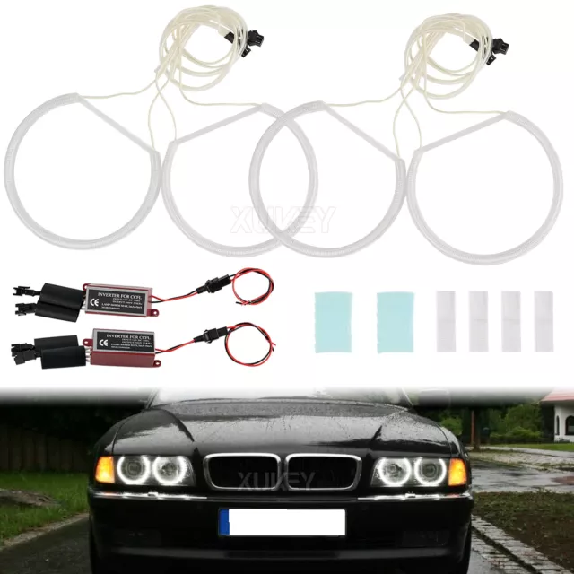 FACELIFT CCFL Angel Eyes Scheinwerfer Schwarz passt für BMW E46 Coupe  Cabrio 03>