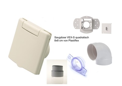 Prese aspiranti quadrato VEX-S bianco 