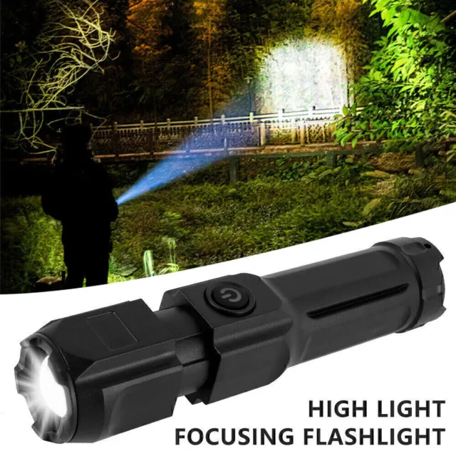 LED Mini Tactical Flashlight USB Rechargeable Super Bright Zoomable Torch Lamp