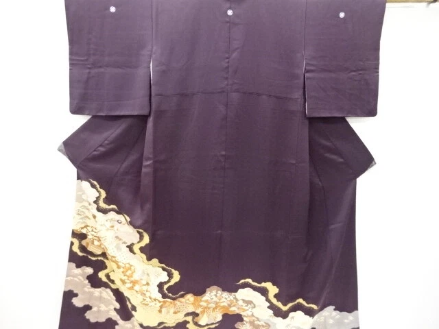 5570030: Japanese Kimono / Vintage Iro-Tomesode / Kinsai Yuzen / Embroidery / Pi