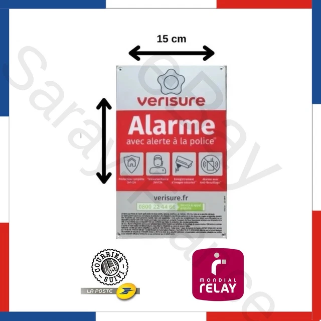 Lot de 2 Plaque plexi 15x24cm dissuasive pour alarme