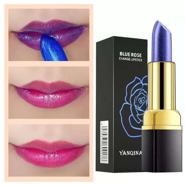 Blue-Rose Waterproof Moisturizer Color Changing Lip Balm Lipstick Long Lasting~