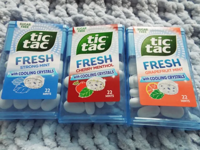 New Tic Tac Fresh Cool Cherry Menthol Grapefruit Mint or Strong Mint  16.4g each