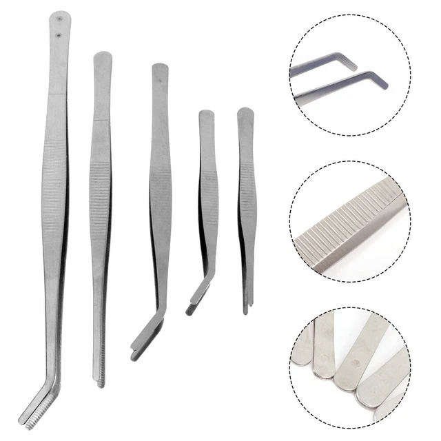 Pinzas de jardinería 5 piezas acero inoxidable pinzas pinzas de metal juego hierba para pulgar