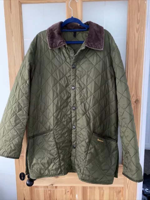 Barbour Mens Liddesdale Green Quilted Jacket In Medium