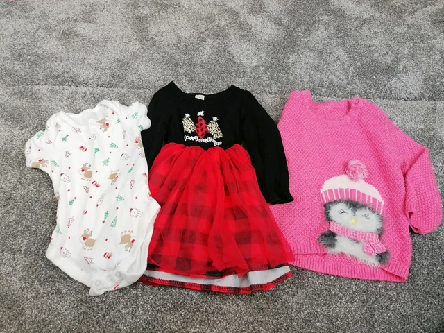 Pacchetto abiti a tema natalizio bambina X3 pezzi 18-24 mesi