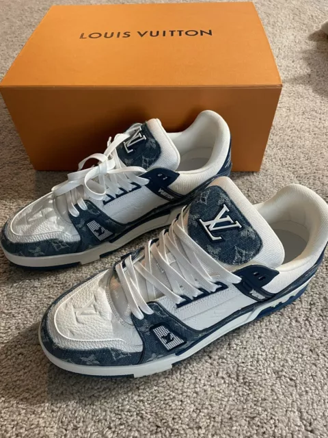 Louis Vuitton NYC Pop Up Exclusive Blue Low Top Trainer Sneaker LV 8 US 9  9.5