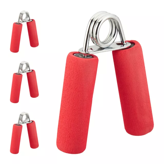 Lot de 4 poignées d’entraînement pince de musculation gripper musculation rouge