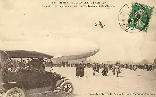 Cpa Aviation Luneville Le Zeppelin Allemand