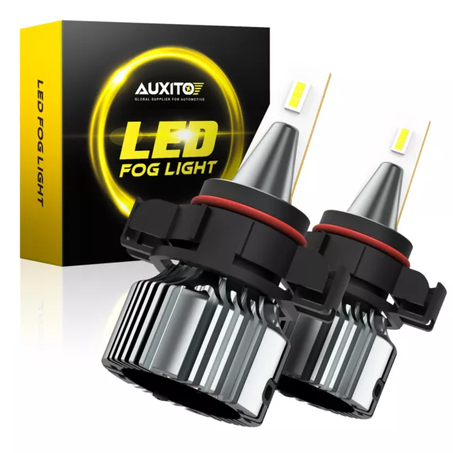 AUXITO Fanless H16 5202 LED Fog Light Lamps 6000K Xenon White 4000LM High Power