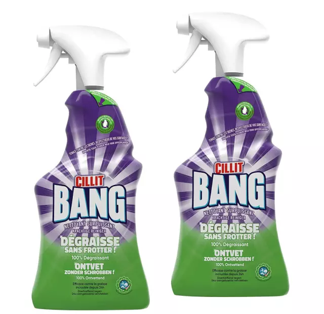 CILLIT BANG Lot de 2 Spray nettoyant Surpuissant dégraissant, H1