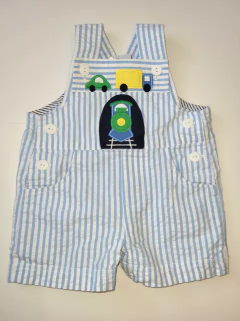 Boys Florence Eiseman Train Shortall size 3 months seersucker