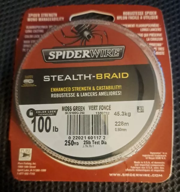 SPIDERWIRE STEALTH Moss Green Braided Fishing Line -CHOOSE LB and YDS