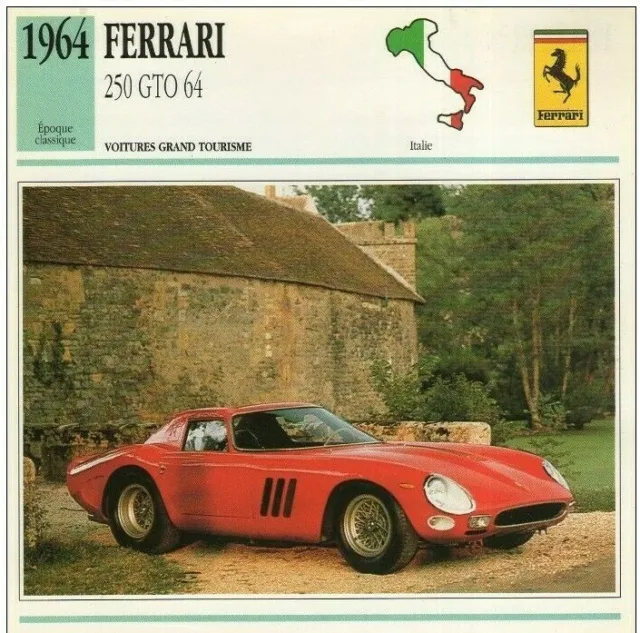 Fiche Technique Voiture - Ferrari 250 Gto 64 / 1964