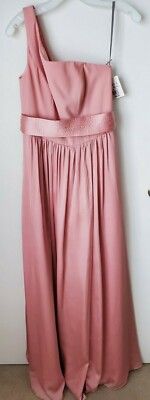 White by Vera Wang Bridesmaid Dress, Full Front Slit Size 6 Chiffon Full