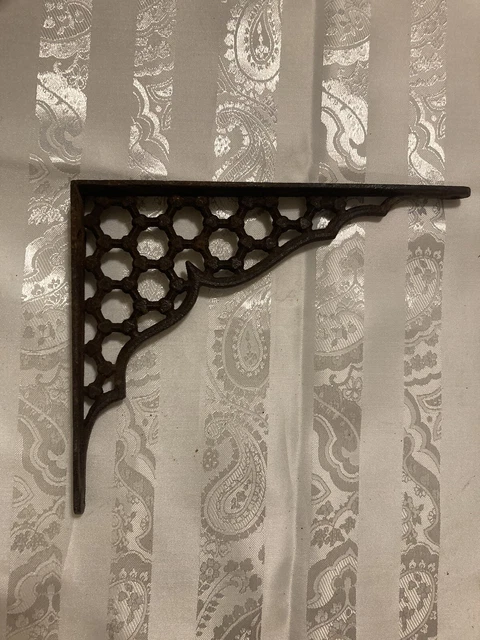 Vintage Ornate Lattice Cast Iron Shelf Bracket