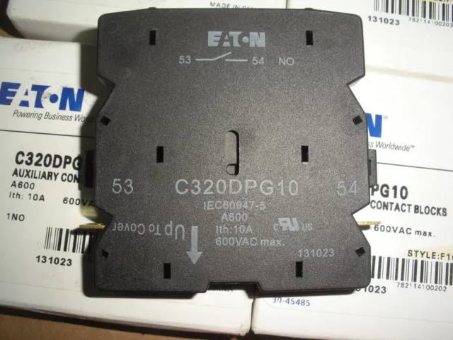 Eaton C320DPG10 aux contact block 10A 600v N.O. lot of 4pc
