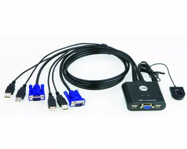 ATEN CS22U 2 PORT VGA Cable KVM Switch