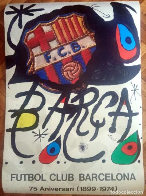 Joan Miro Cartel litográfico 75 Aniversario del " C.F. Barcelona" Año 1974