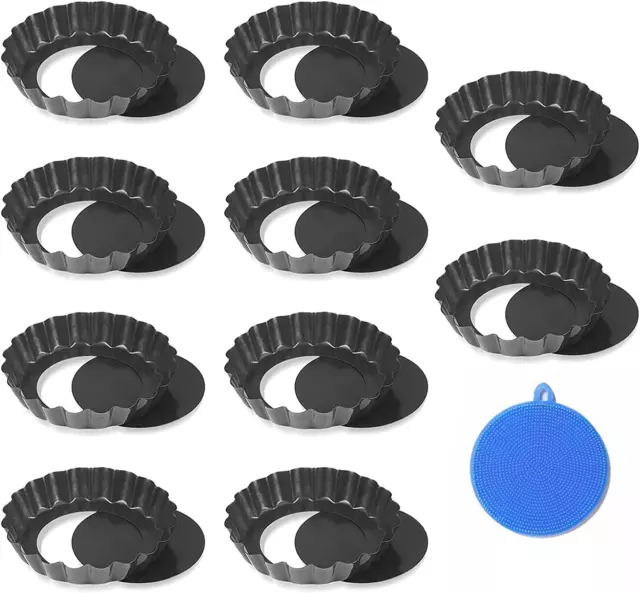 10 Stück 10 Cm Tarteform Mit Hebeboden Klein Quicheform Und Obstkuchenform, Anti
