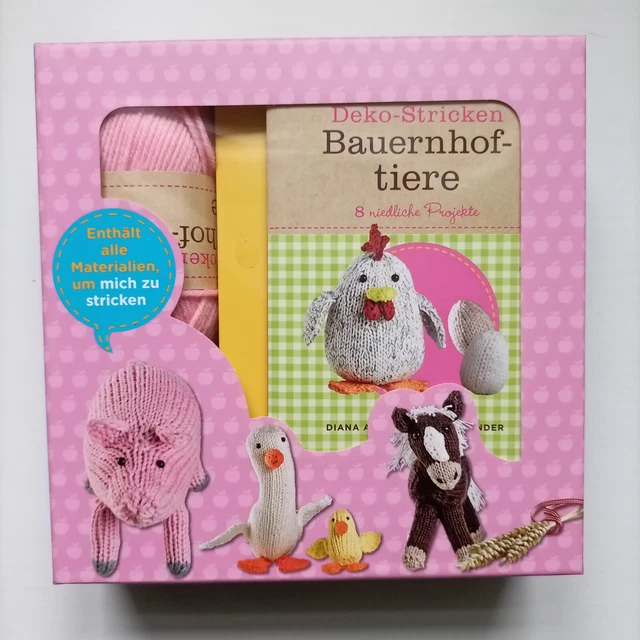 Deko-Stricken Bauernhoftiere Schweinchen Strick-Set von Naumann & Göbel NEU