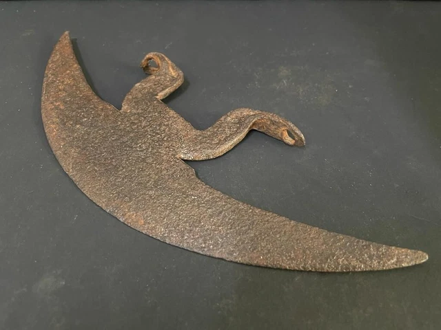Antico Vecchio Forgiato a Mano Half Moon Crescent Forma Rustico Ferro Unico Axe