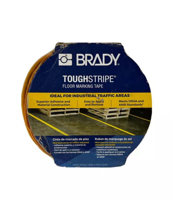 Brady Tough Stripe Floor Marking Tape Yellow 2" Bump Cap Required Beyond ..