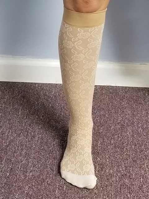 Womens Pattern Microfiber  8-15 mmhg compression knee high socks 1 pair pack