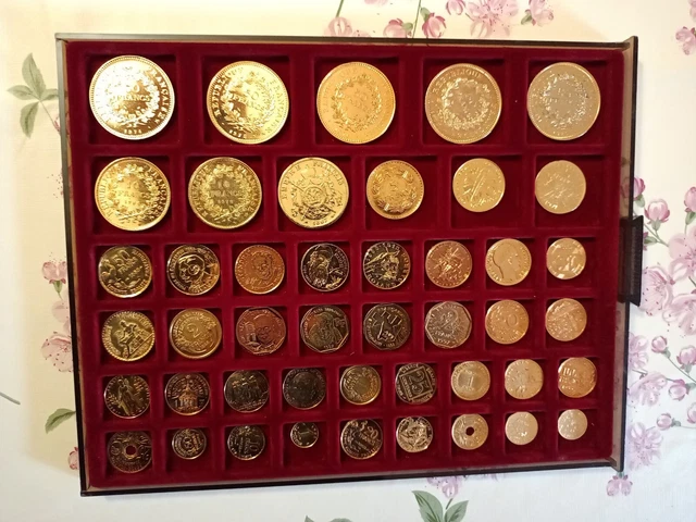 Collection pièces de monnaies Françaises plaquées OR