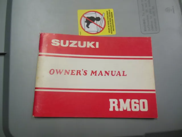 1982 Suzuki RM60 Rm 60 - Factory Owners Manual