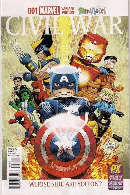 Civil War #1 2015 San Diego Comic Con Sdcc Minimates Variant Cover! Nm Or Better